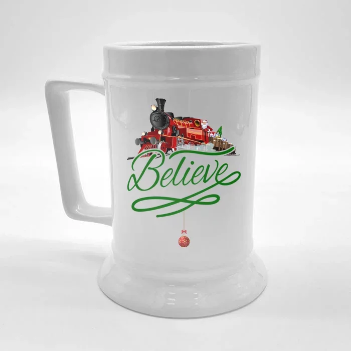 Believe Polar Express Christmas Holiday Train Front & Back Beer Stein