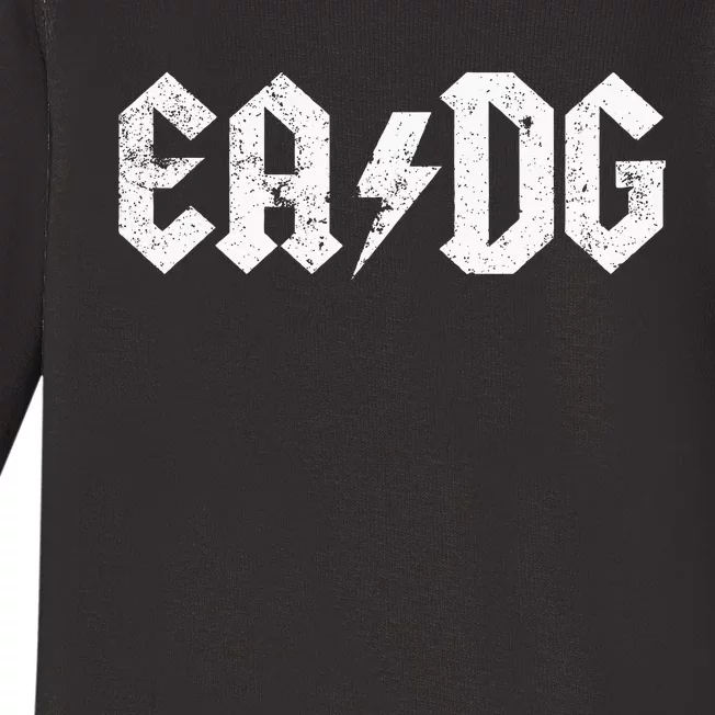 Bass Player E A D G Strings Of The Bass Baby Long Sleeve Bodysuit