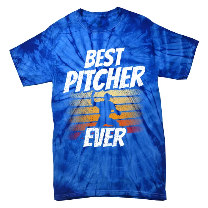 Best Pitcher Ever Baseball Player Sayings Hobby Gift Tie-Dye T-Shirt