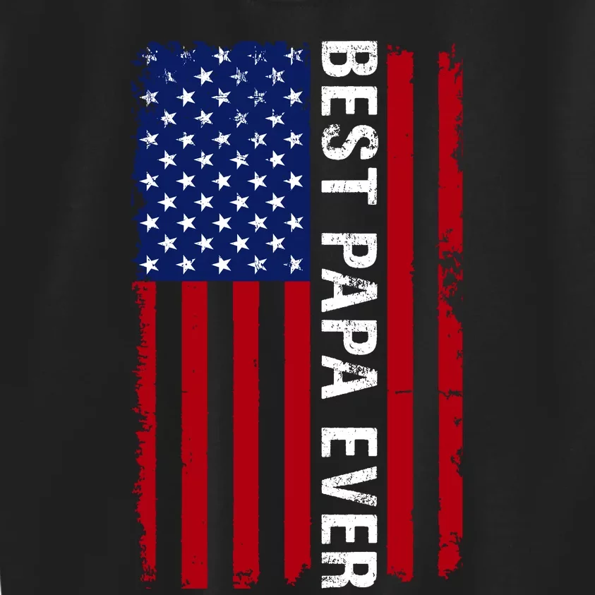 Best Papa Ever USA Flag Dad Gifts Kids Sweatshirt