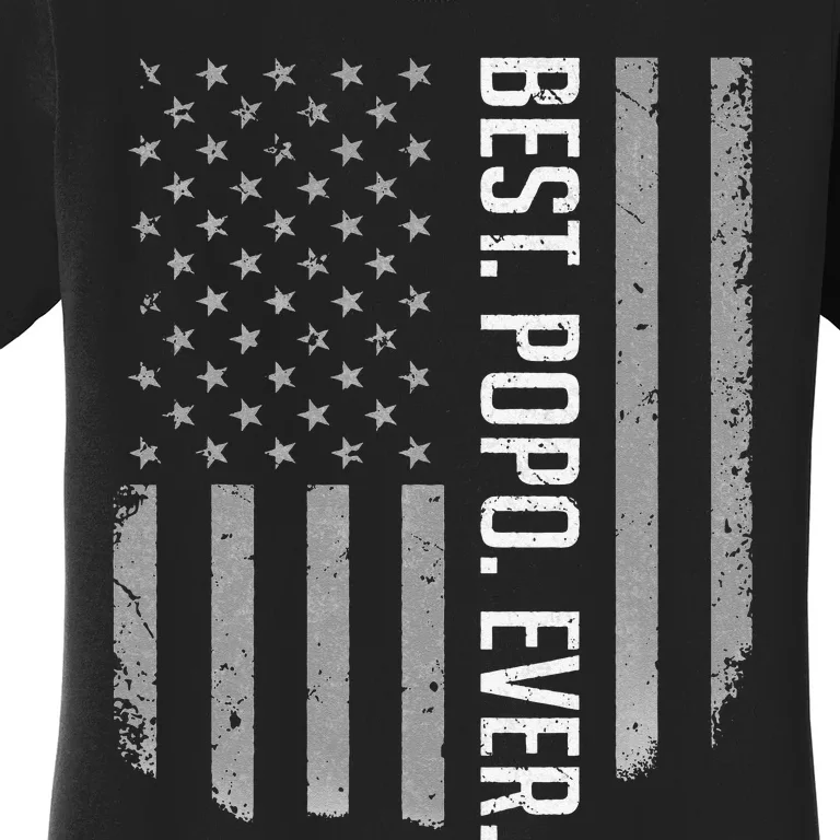 Best Popo Ever US American Flag Gifts For Father's Day Women's T-Shirt