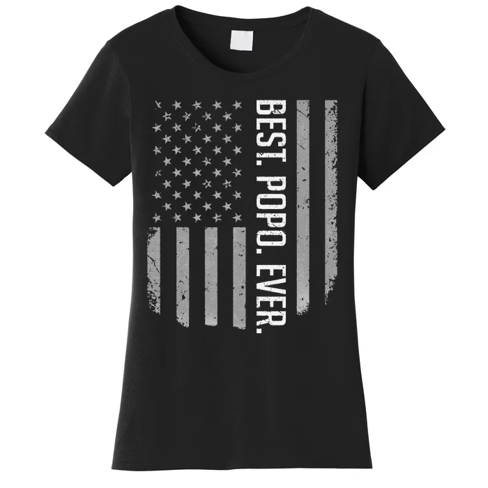 Best Popo Ever US American Flag Gifts For Father's Day Women's T-Shirt