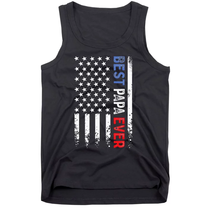 Best Papa Ever American Flag Fathers Day Birthday Daddy Pops Tank Top