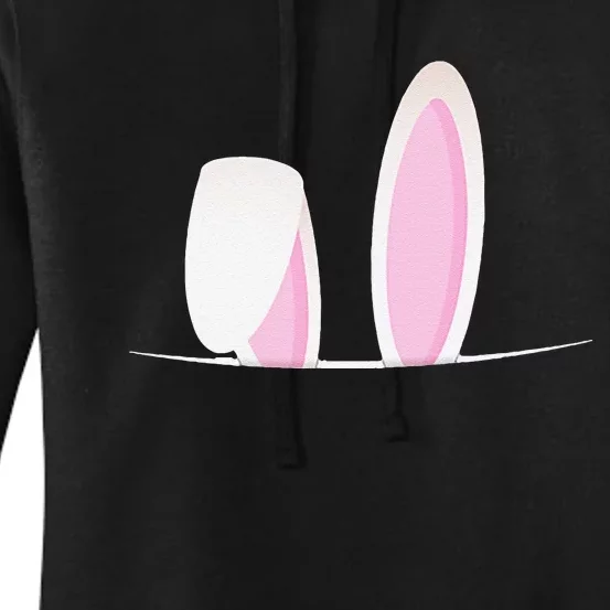 Breast Pocket Easter Bunny With Rabbit Ears Women's Pullover Hoodie