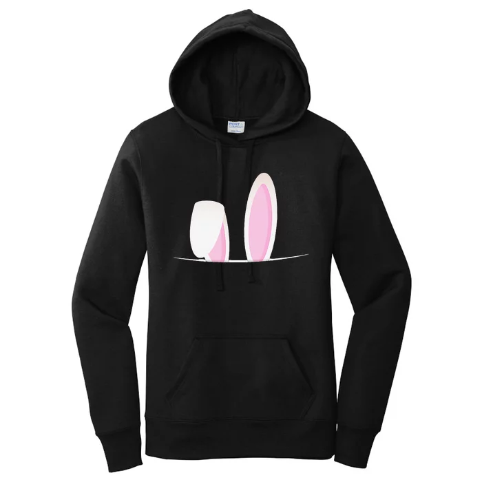 Breast Pocket Easter Bunny With Rabbit Ears Women's Pullover Hoodie