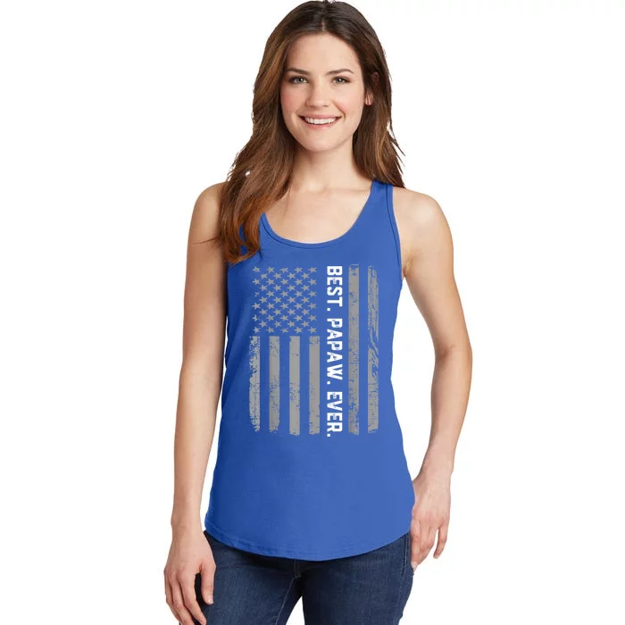 Best Papaw Ever Vintage American Flag Ladies Essential Tank