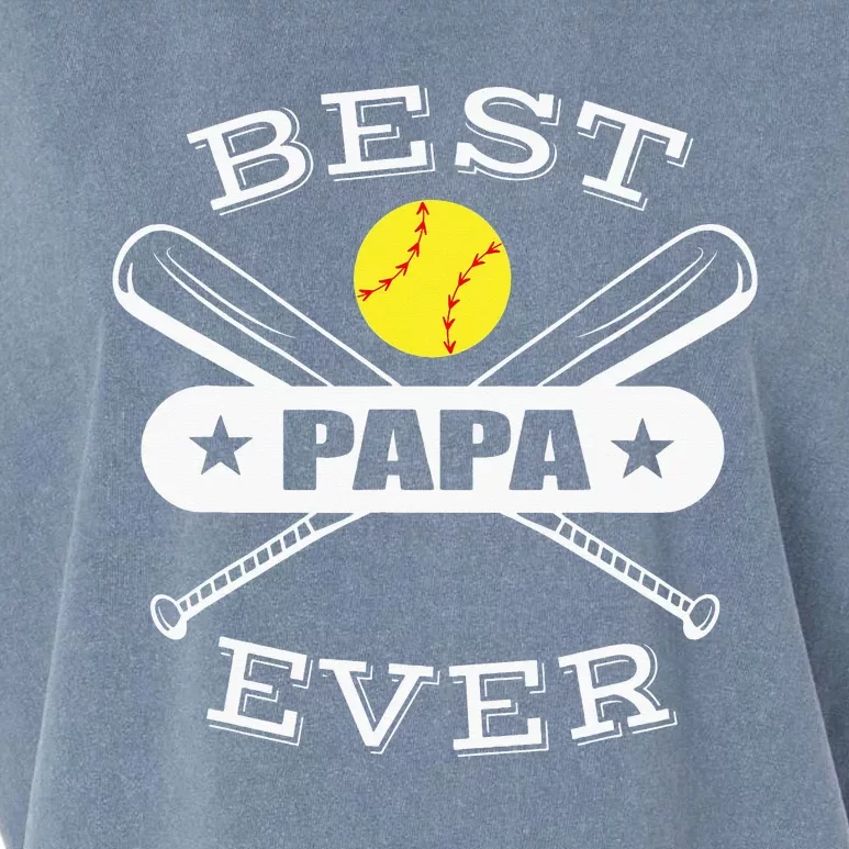 Best Papa Ever Gift For Softball Grandpa Grandfather Garment-Dyed Women's Muscle Tee