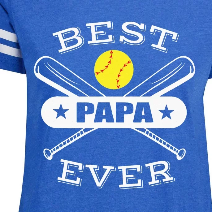 Best Papa Ever Gift For Softball Grandpa Grandfather Enza Ladies Jersey Football T-Shirt