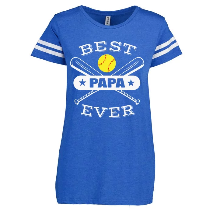 Best Papa Ever Gift For Softball Grandpa Grandfather Enza Ladies Jersey Football T-Shirt