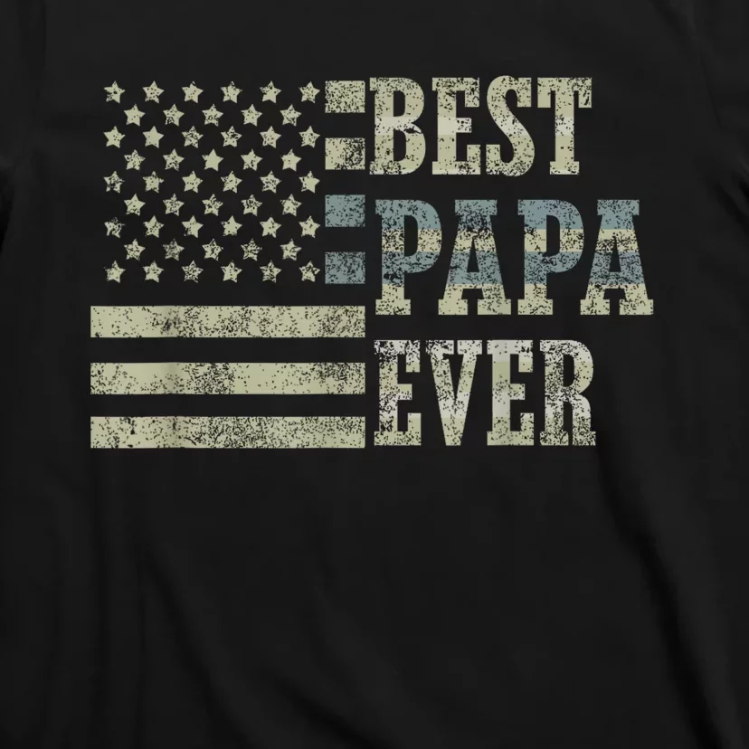 Best Papa Ever American Flag Usa Flag T-Shirt