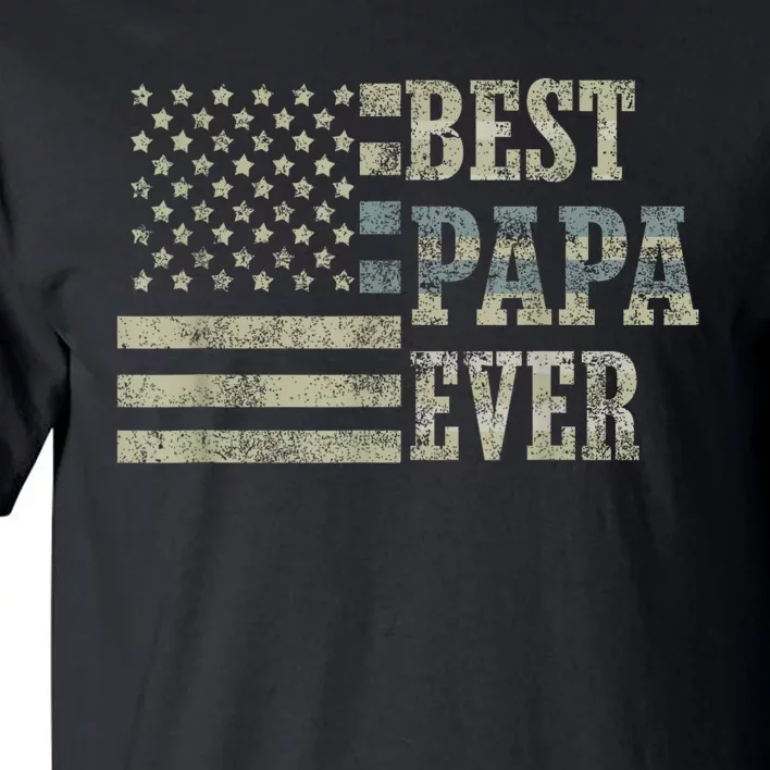 Best Papa Ever American Flag Usa Flag Tall T-Shirt