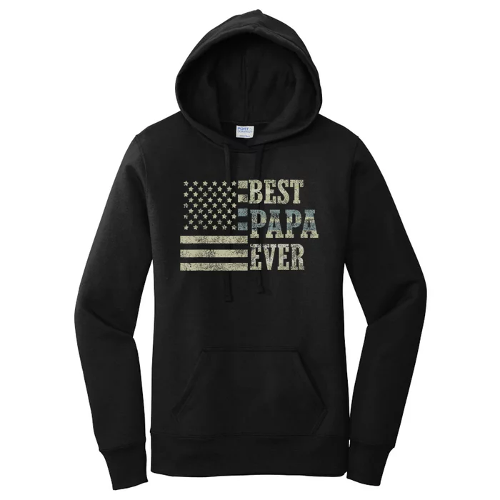 Best Papa Ever American Flag Usa Flag Women's Pullover Hoodie