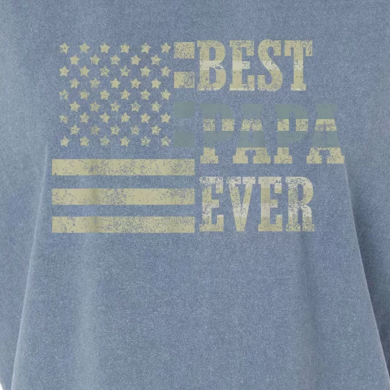 Best Papa Ever American Flag Usa Flag Garment-Dyed Women's Muscle Tee