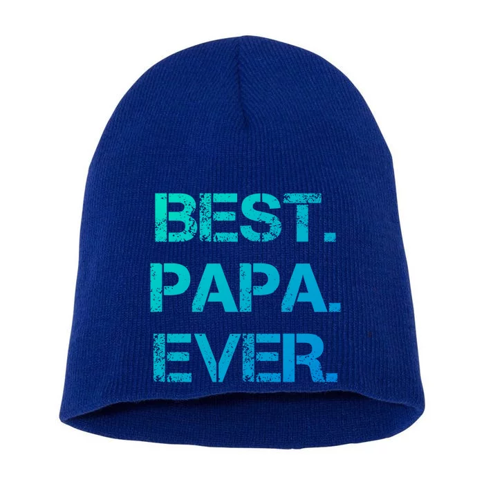 Best Papa Ever FatherS Day Gift Cool Gift Short Acrylic Beanie