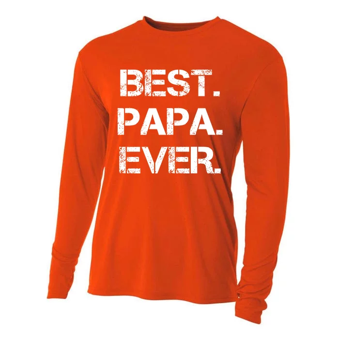 Best Papa Ever FatherS Day Gift Cooling Performance Long Sleeve Crew