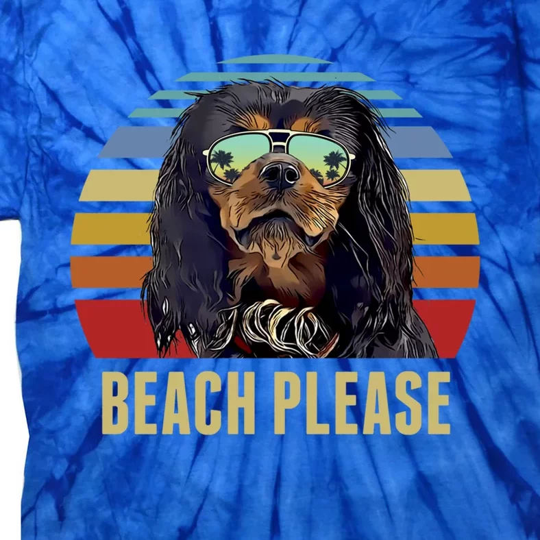 Beach Please English Toy Spaniel Dog Funny Summer Gift Tie-Dye T-Shirt