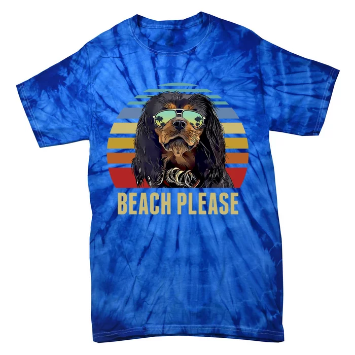 Beach Please English Toy Spaniel Dog Funny Summer Gift Tie-Dye T-Shirt