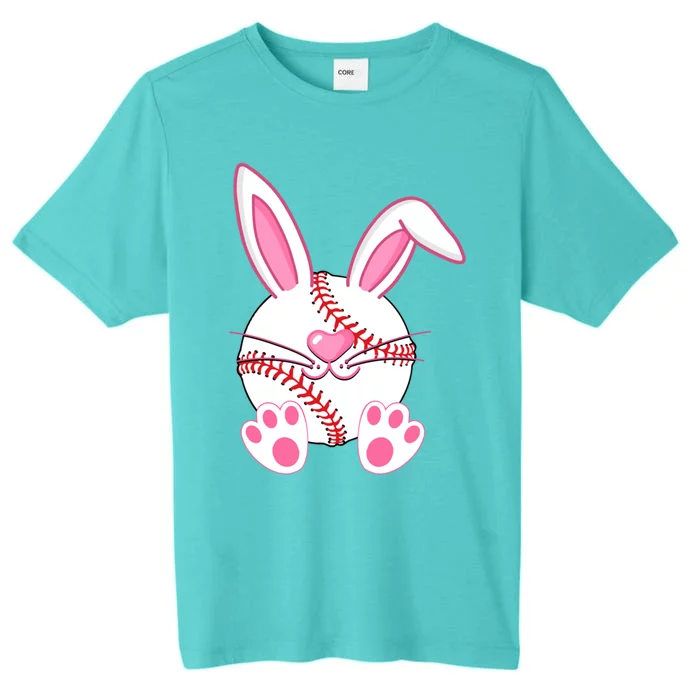 Baseball Player Easter Bunny Ears Easter Day Gift ChromaSoft Performance T-Shirt