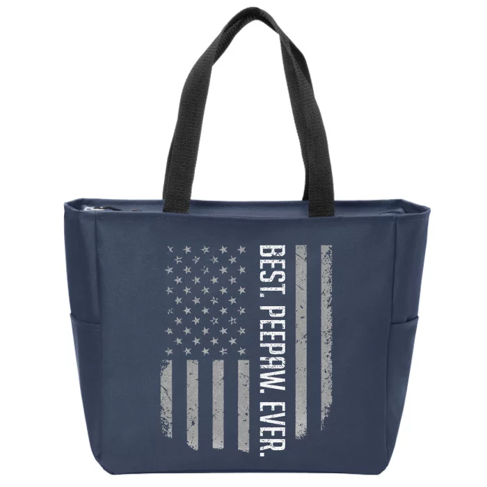 Best Peepaw Ever American Flag Gifts For Fathers Day Zip Tote Bag