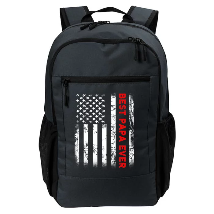 Best Papa Ever American Flag Funny Gift For Grandpa Fathers Day Gift Daily Commute Backpack