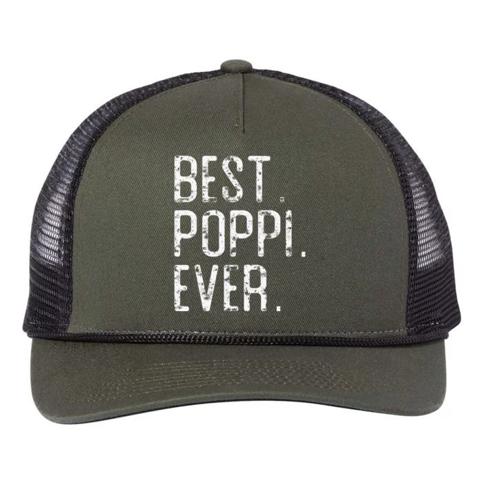 Best Poppi Ever Father’s Day Gift For Poppi Retro Rope Trucker Hat Cap