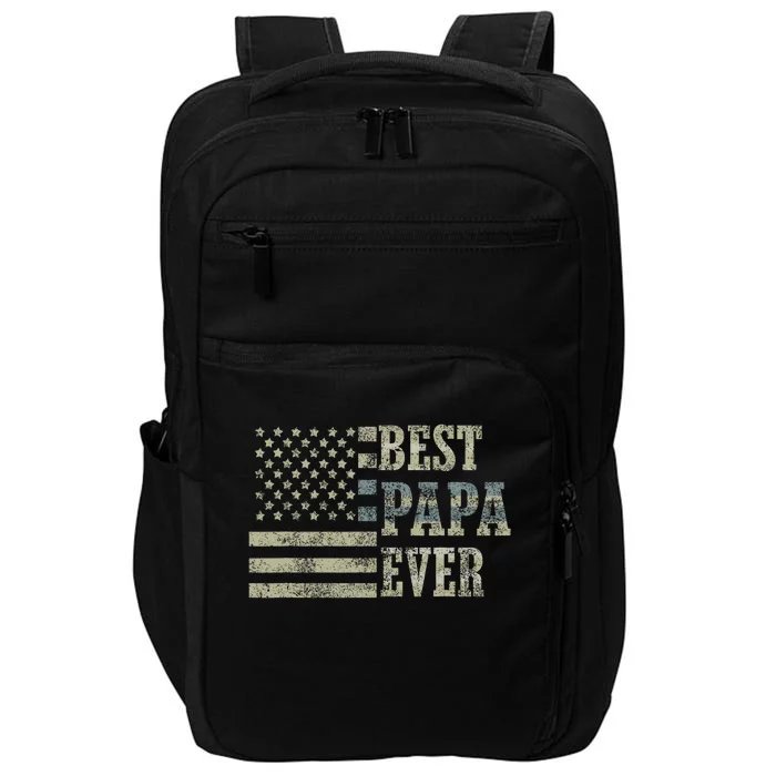 Best Papa Ever American Flag Usa Flag Impact Tech Backpack