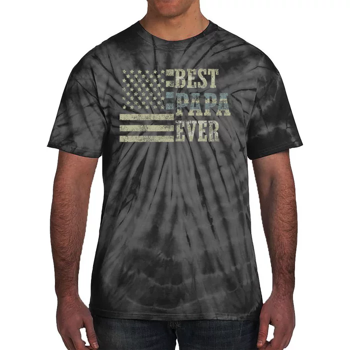 Best Papa Ever American Flag Usa Flag Tie-Dye T-Shirt