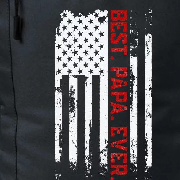 Best Papa Ever American USA Flag Father’s Day Gift For Papa Daily Commute Backpack