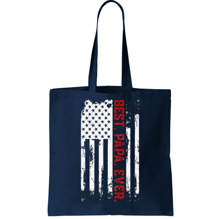 Best Papa Ever American USA Flag Father’s Day Gift For Papa Tote Bag