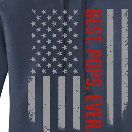 Best Pops Ever US American Flag Gifts For Father's Day Women's Pullover Hoodie