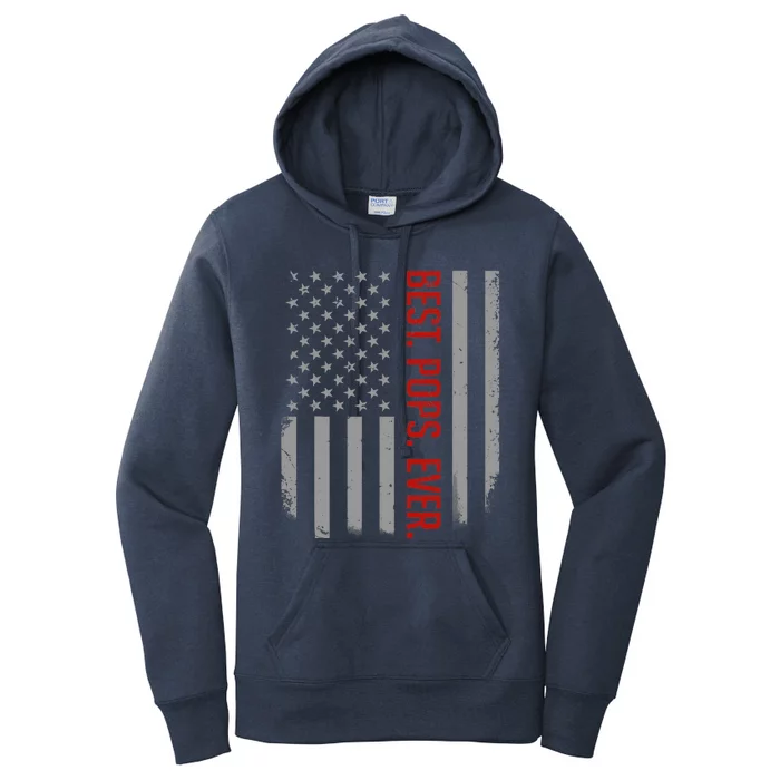 Best Pops Ever US American Flag Gifts For Father's Day Women's Pullover Hoodie