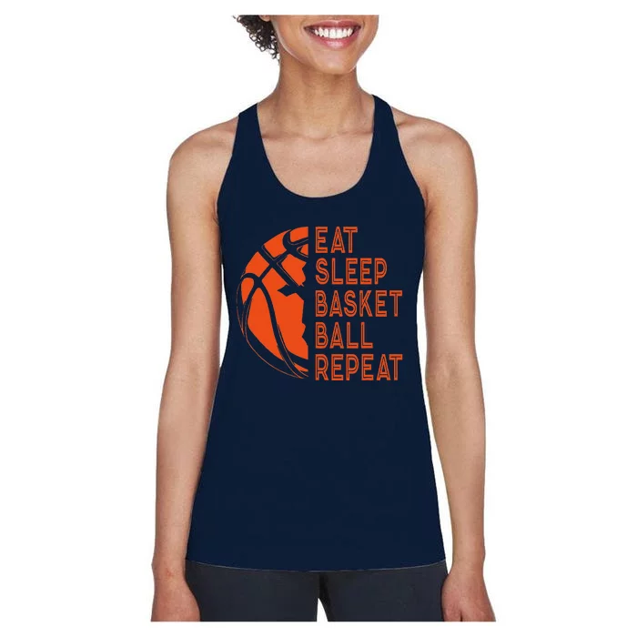 Basketball Player Eat Sleep Basketball Repeat Women's Racerback Tank