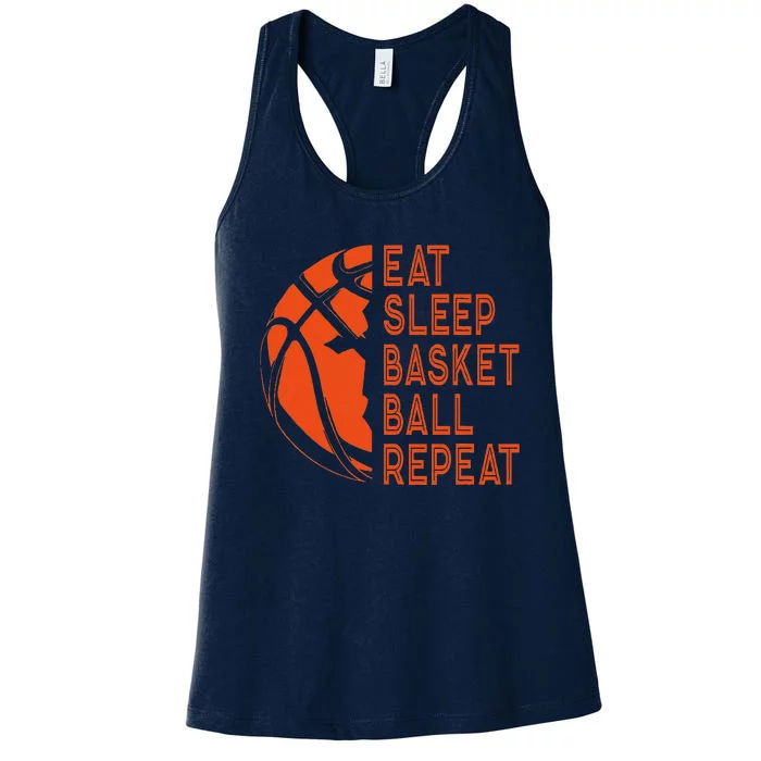 Basketball Player Eat Sleep Basketball Repeat Women's Racerback Tank