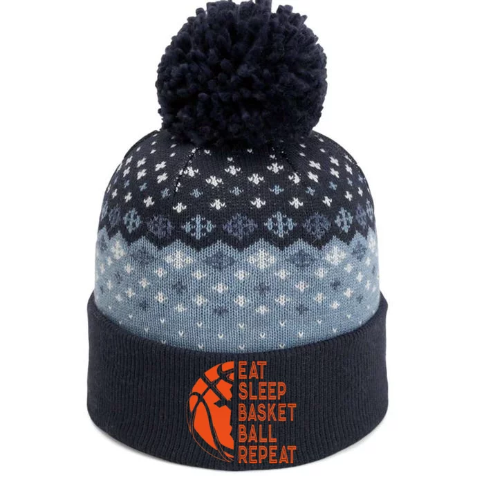 Basketball Player Eat Sleep Basketball Repeat The Baniff Cuffed Pom Beanie