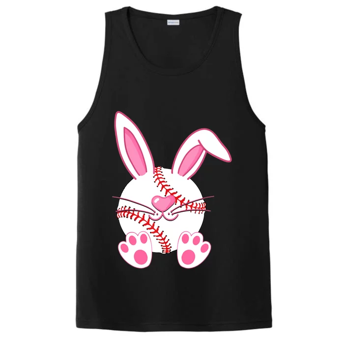 Baseball Player Easter Bunny Easter Day Performance Tank