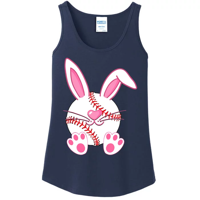 Baseball Player Easter Bunny Easter Day Ladies Essential Tank