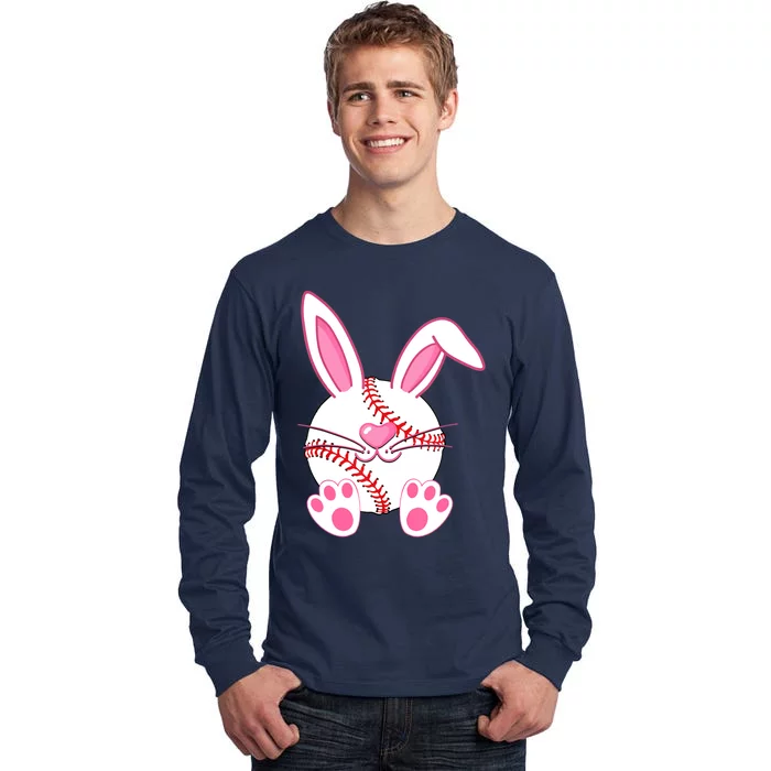 Baseball Player Easter Bunny Easter Day Tall Long Sleeve T-Shirt