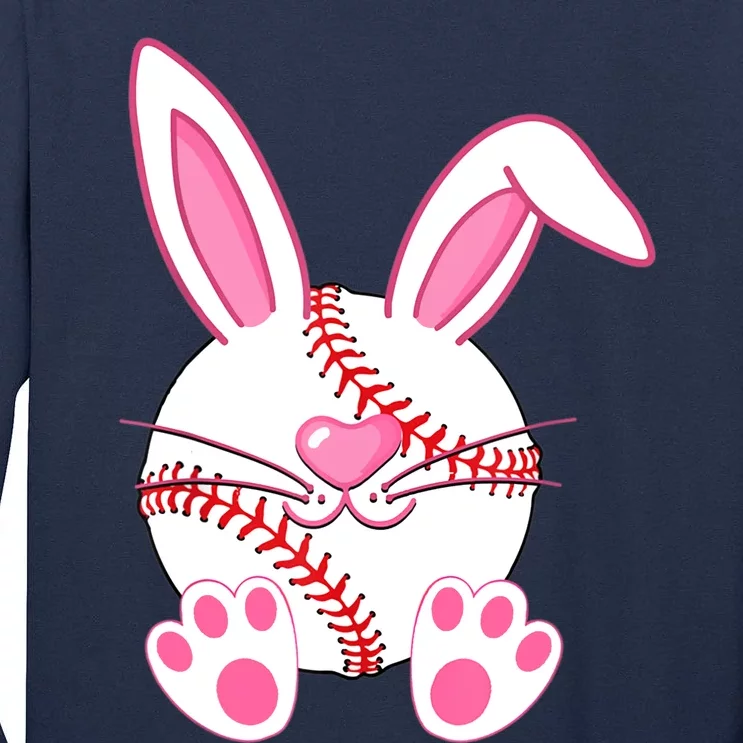 Baseball Player Easter Bunny Easter Day Tall Long Sleeve T-Shirt