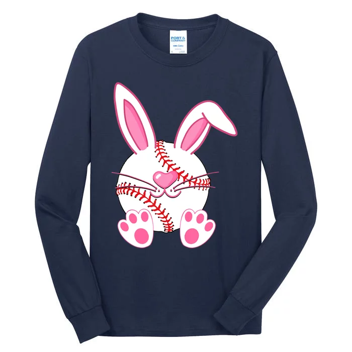 Baseball Player Easter Bunny Easter Day Tall Long Sleeve T-Shirt