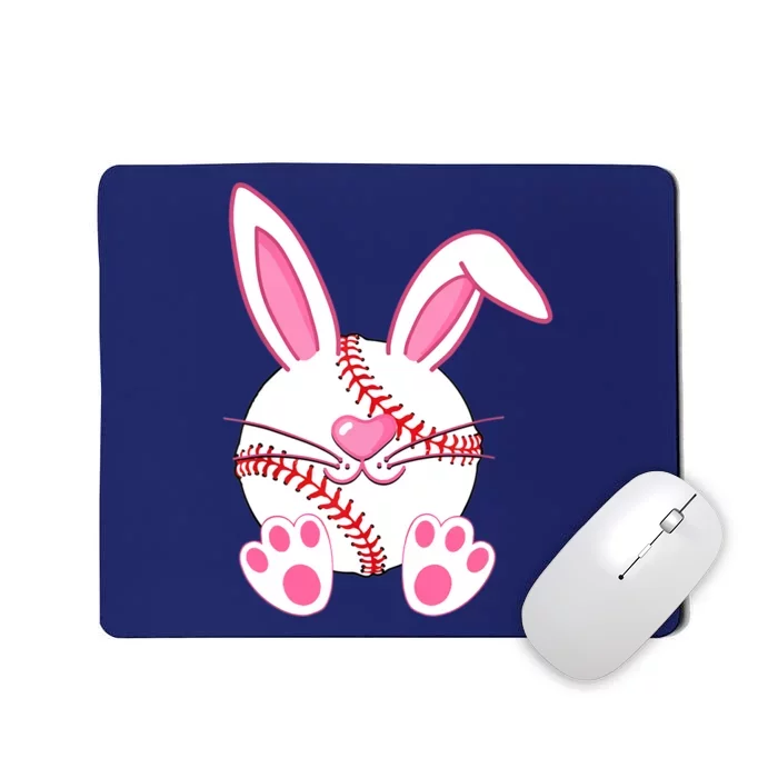 Baseball Player Easter Bunny Easter Day Mousepad