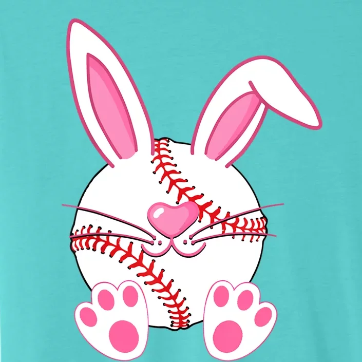 Baseball Player Easter Bunny Easter Day ChromaSoft Performance T-Shirt