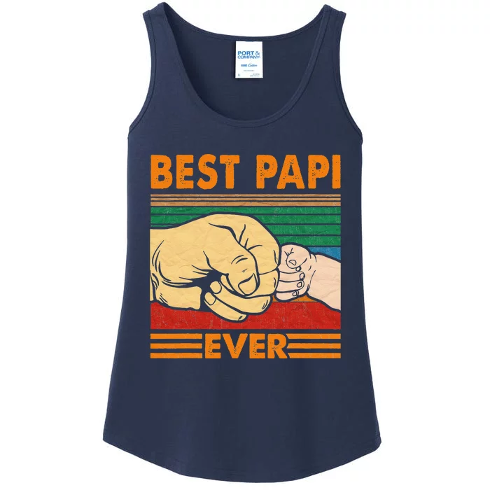 Best Papi Ever Vintage Dad Father Gifts Ideas Fathers Day Ladies Essential Tank