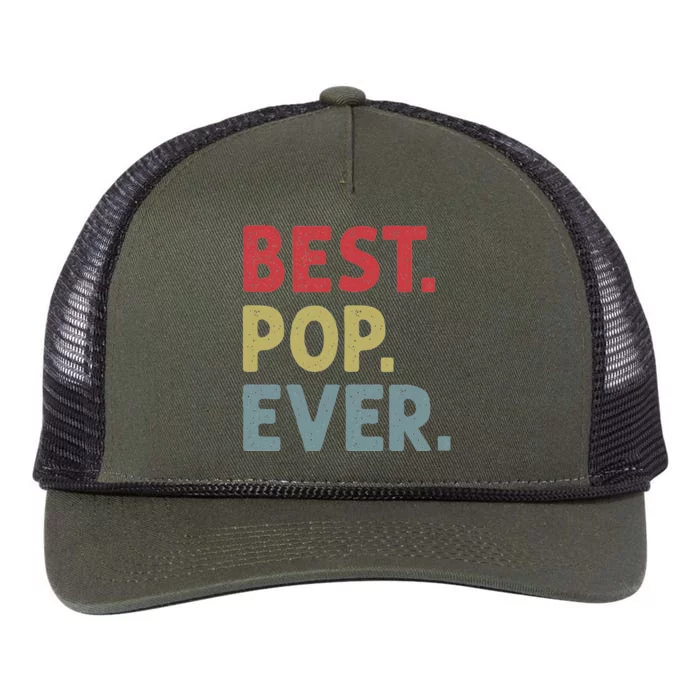 Best Pop Ever Design for Grandpa or Dad Retro Rope Trucker Hat Cap