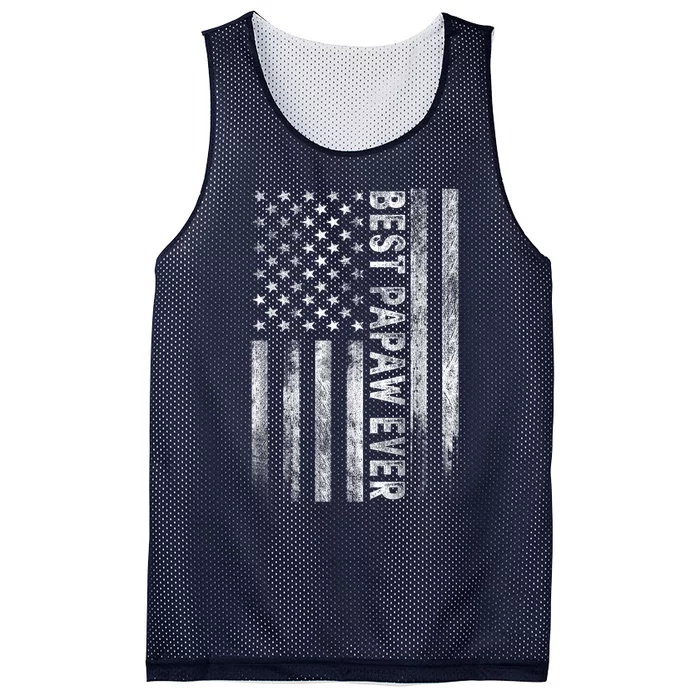 Best Papaw Ever Vintage American Flag Dad Papa Mesh Reversible Basketball Jersey Tank