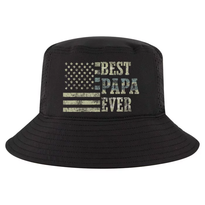 Best Papa Ever American Flag Usa Flag Cool Comfort Performance Bucket Hat