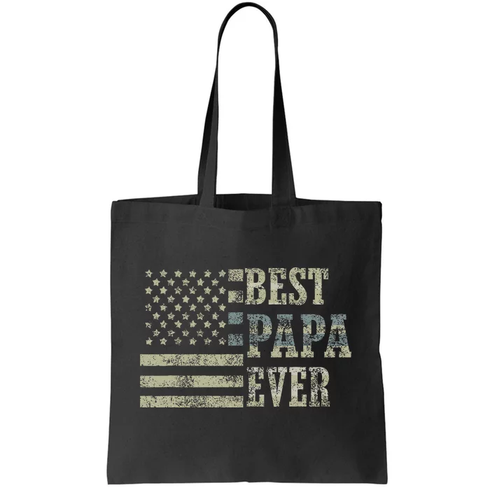 Best Papa Ever American Flag Usa Flag Tote Bag