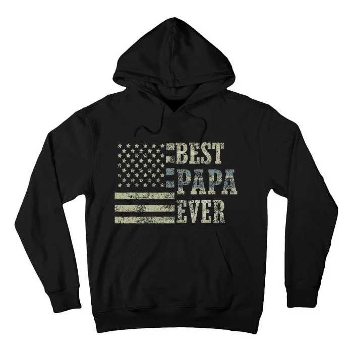 Best Papa Ever American Flag Usa Flag Tall Hoodie