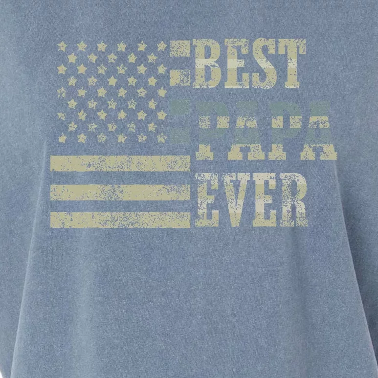 Best Papa Ever American Flag Usa Flag Garment-Dyed Women's Muscle Tee