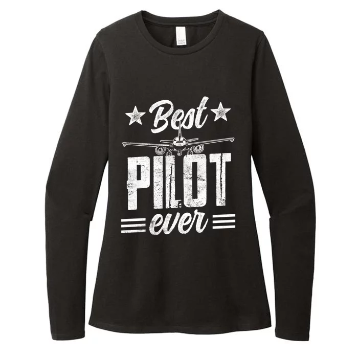 Best Pilot Ever Small Airplane Private Aircraft Meaningful Gift Womens CVC Long Sleeve Shirt