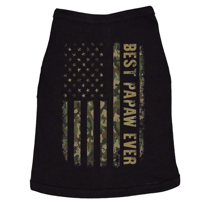 Best Papaw Ever Camouflage American Flag FatherS Day Doggie Tank